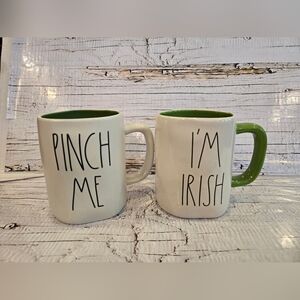 Rae Dunn St. Patrick's Day/Irish Mug Set (2pc) " Pinch Me & I'm Irish)